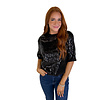 BLACK CREW NECK SPARKLE TOP