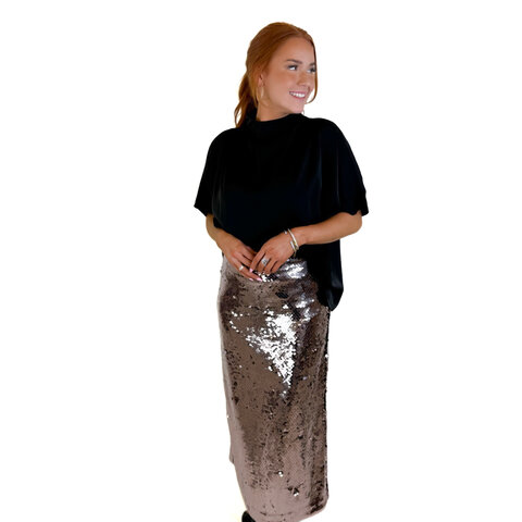 BENNET SKIRT- GREY SEQUIN