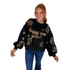  Happy New Year Balloon Slv Pullover