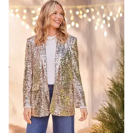  Champagne Sequin Blazer