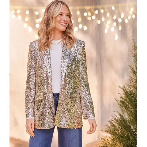 Champagne Sequin Blazer
