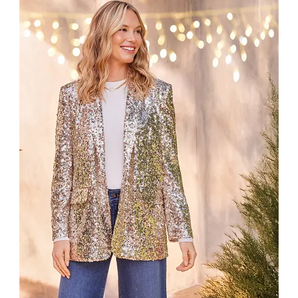  Champagne Sequin Blazer