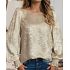Metallic Round Neck Blouse