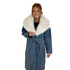 DENIM COAT W/ REMOVEABLE FUR COLLAR