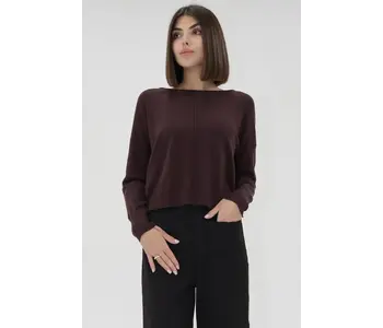PEMA CREW SWEATER - DARK FIG