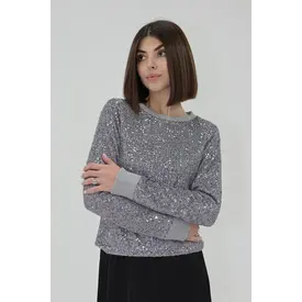  NESSA SEQUIN TOP - SILVER