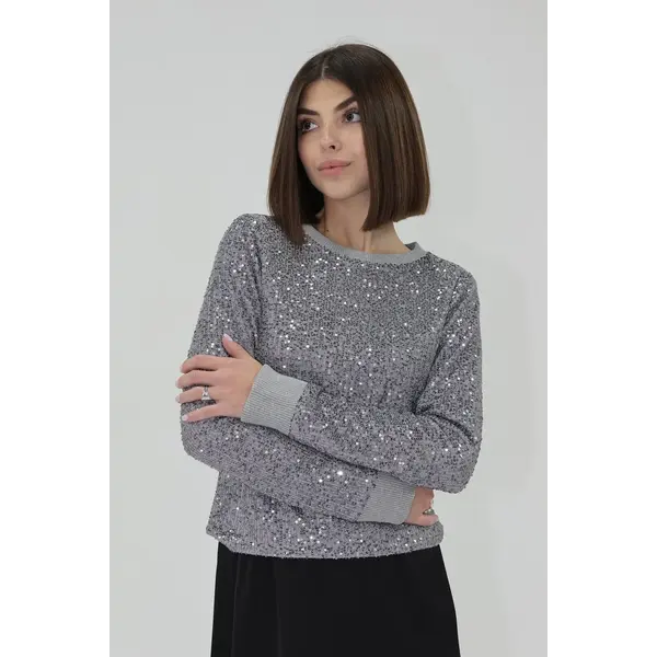 NESSA SEQUIN TOP - SILVER