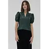 KALIA FAUX LEATHER TOP - RAINFOREST