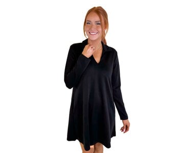 BLACK COLLAR MODAL DRESS