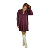 BURGUNDY COLLAR MODAL DRESS
