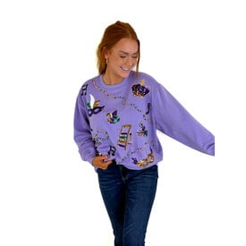  Sarah Sweatshirt- Mardi Gras Icons