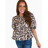 LEOPARD DENIM KNOT TOP