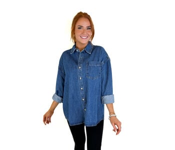 Washed Button Up Denim Shirt