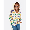 MARDI GRAS STRIPES VNECK SWEATER