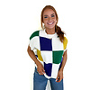 MARDI GRAS CHECK SHORT SLV SWEATER