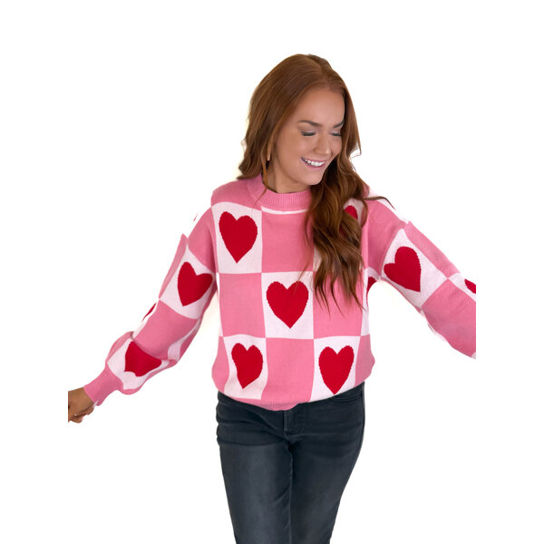  BLOCK HEART SWEATER