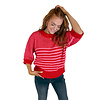 RED STRIPE SLOUCHY SWEATER