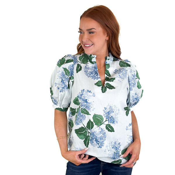  Mirla Foral Puff Slv Top