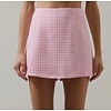 Kassy Houndstooth Pink Skort