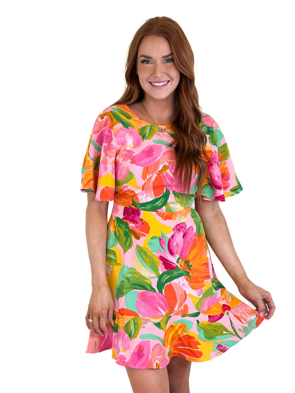 Jovana Floral Flouncy Mini Dress