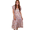 Floral VNeck Novelty Button Maxi