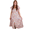 Floral VNeck Novelty Button Maxi