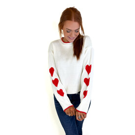  OFF WHITE HEART SLEEVE SWEATER