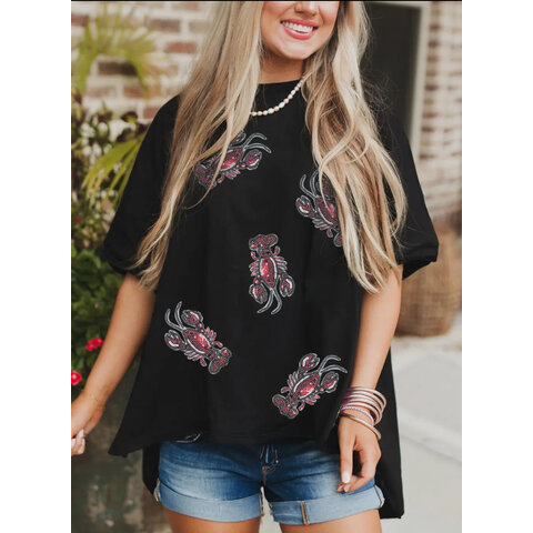 SEQUIN CRAWFISH TOP