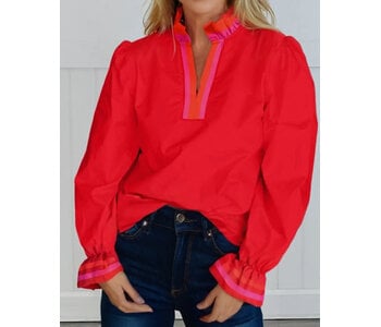 RED COLORBLOCK TOP