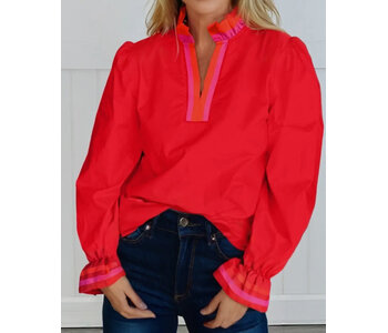RED COLORBLOCK TOP