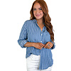 Galina Shirt- Stripe Imperial Blue