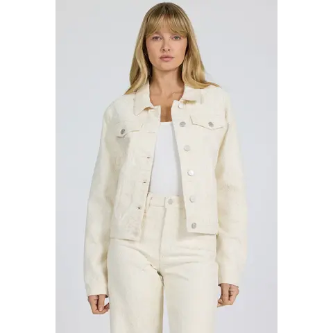 Ainsley Denim Jacket- Wheat Lace