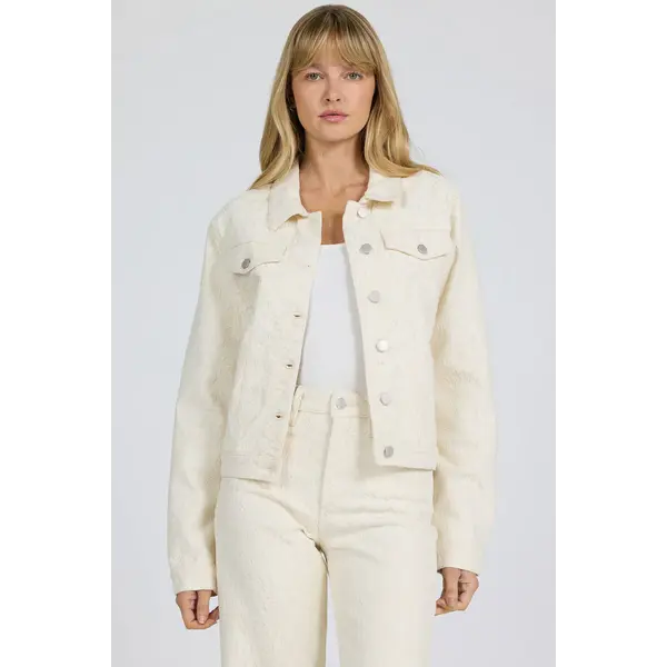  Ainsley Denim Jacket- Wheat Lace