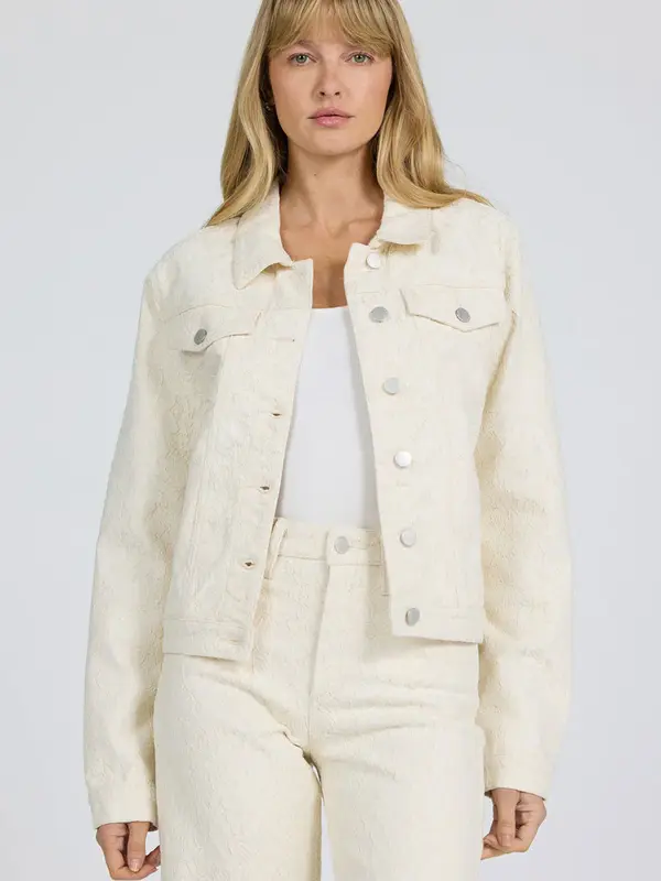 Ainsley Denim Jacket- Wheat Lace