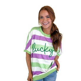  Stripe Lucky Clover Top
