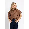SOLID POPLIN VNECK TOP