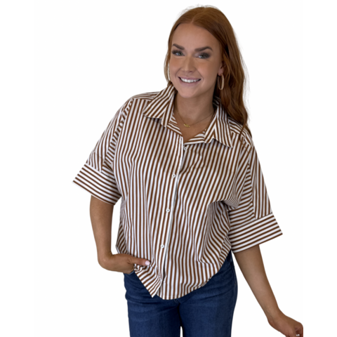Tiria Top- Cocoa Stripe