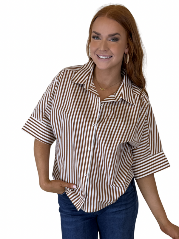 Tiria Top- Cocoa Stripe