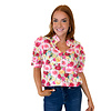 FLORAL VNECK PUFF SLV TOP