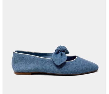 DENIM BOW FLAT