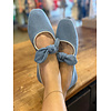 DENIM BOW FLAT