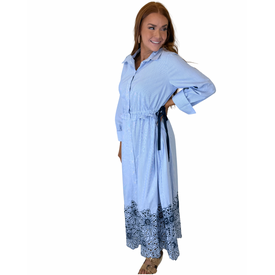  WILHELMINA BUTTON STRIPE DRESS