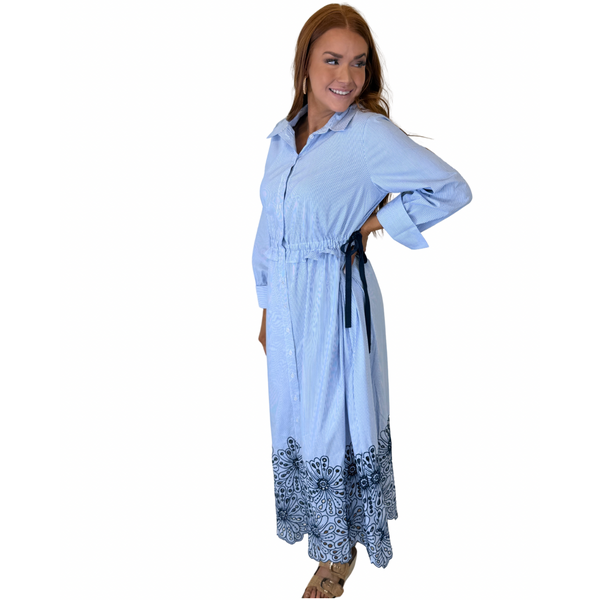  WILHELMINA BUTTON STRIPE DRESS