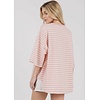 PINK/CREAM OVERSIZED STRIPE TOP