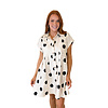 CREAM/ BLACK  POLKA DOT MINI DRESS