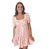 Pink & Orange Fan Tiered Dress