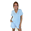 BLUE VNECK SHORT SET