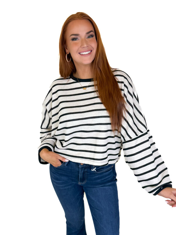 FRENCH TERRY PULLOVER- BLACK