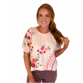 LENORA PEACH EMROIDERED TOP