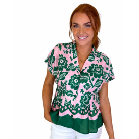  JADE PETALS WAIST PLEATED BLOUSE